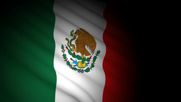 Mexico Flag Blowing in Wind alt