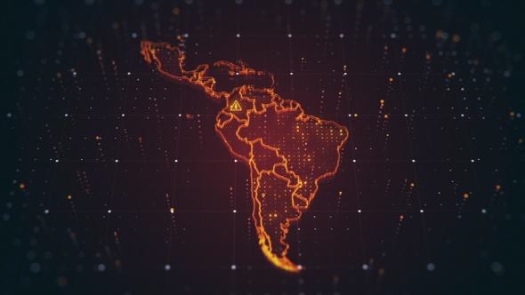 Red Map Latin America Danger 4K