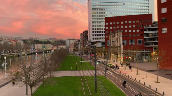 View of Bilbao city center