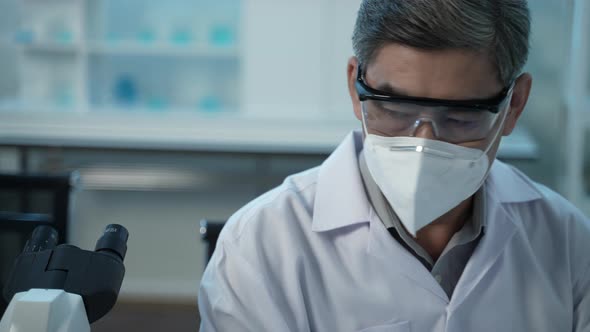 Doctors are researching a vaccine against the spread of COVID-19. In chemistry laboratory alt