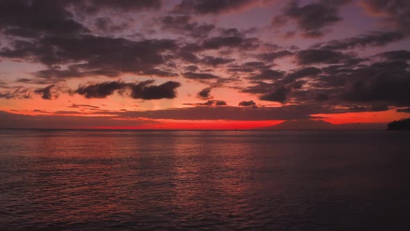 Amazing Dramatic Sunrise Above Ocean Water