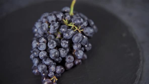 Dark Blue Grapes Closeup Rotates