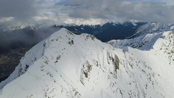 Aerial View of the Aibga Range of the Caucasus Mountain
