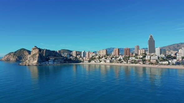 Aerial View. Mediterranean Coast in Benidorm, Spain alt