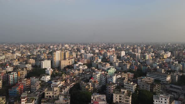 Smooth aerial dolly in. Dhaka the capital city of Bangladesh the largest city in the country. alt