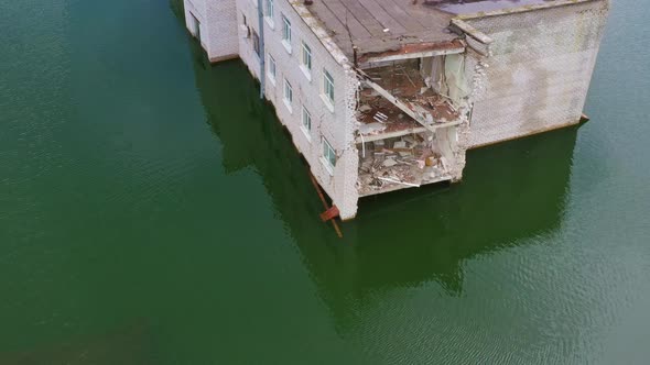 A Flooded Residential Building After a Flood or Other Natural Disaster alt