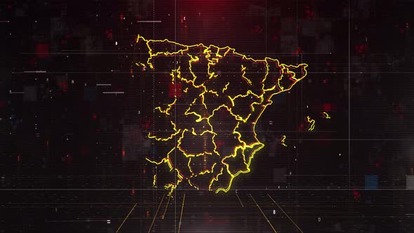 Spain Map Digital  Background Loop 4k alt