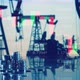 Stock Charts Coins and Pumpjacks on a Multilayered Screen - VideoHive Item for Sale