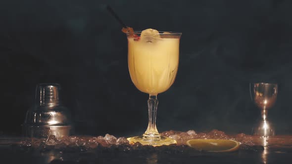 Bartender Make a Cocktail at Bar
