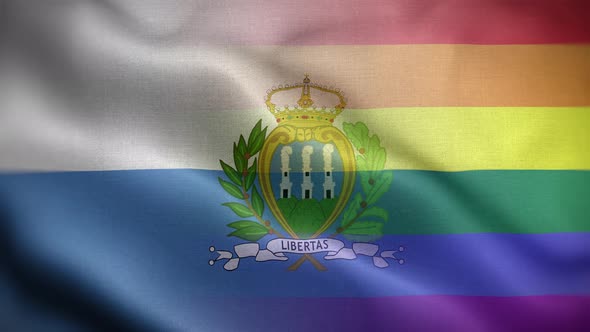 LGBT San Marino Flag Loop Background 4K