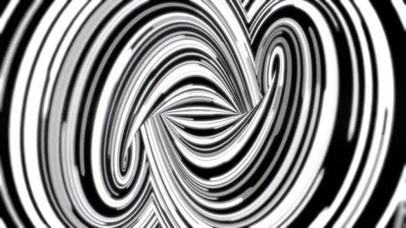 Abstract background with infinity sign formed by many narrow, black and white lines alt