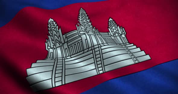 Cambodia waving Flag