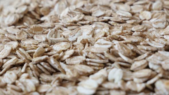 Panning on healthy food made of groats on the table 4K 2160p 30fps UltraHD footage - Dehydrated rye  alt