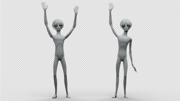 Alien Raising Hands