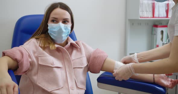 Medical Nurse Taking Venous Blood for Test