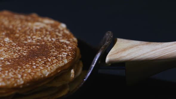 hot fried pancakes close up