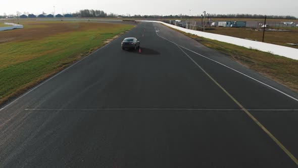 One Car Compete on the Race Track