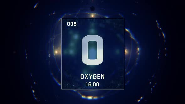 Oxygen as Element 8 Of The Periodic Table On Blue Background
