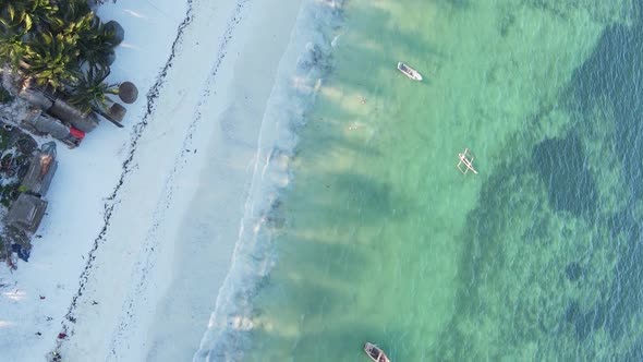 Zanzibar Tanzania  Vertical Video of the Ocean Near the Coast Slow Motion alt