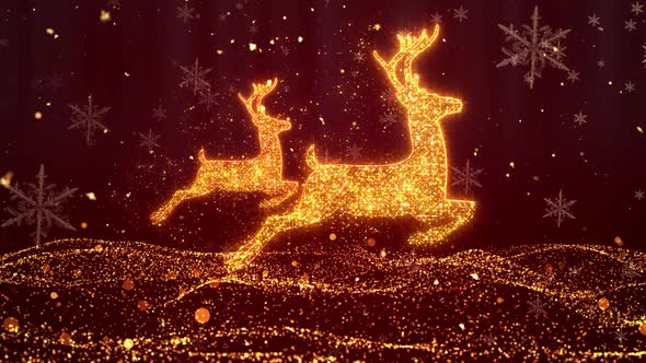 Beautiful Christmas Deer Particle Background