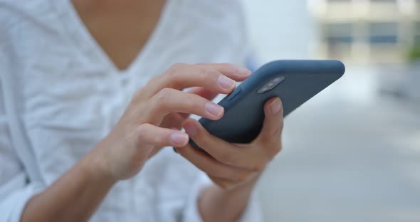 Woman Hand Use  Mobile Phone alt