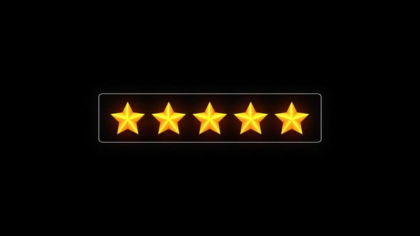 5 Star Rating Review Animation with Line Box alt