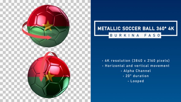 Metallic Soccer Ball 360º 4K - Burkina Faso