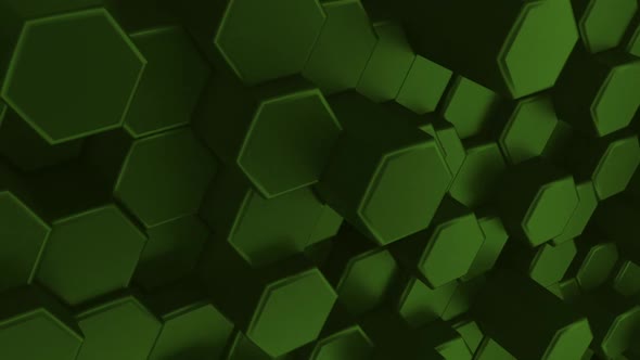 3d Perspective Green Hexagon Background