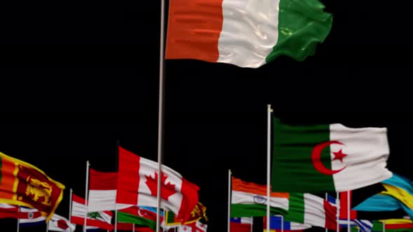 Ivory Coast Flag With World Flags In Alpha Channel