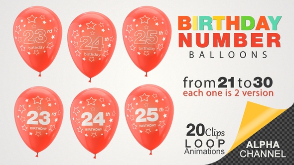 Birthday Celebrations - Balloons With Birthday Numbers