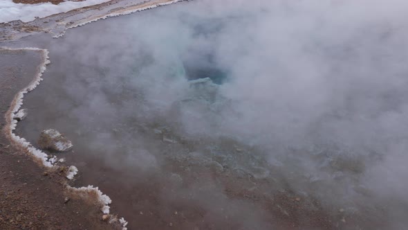 Iceland View Of Hole Underground Of Boiling Water At Geothermal Pool 1