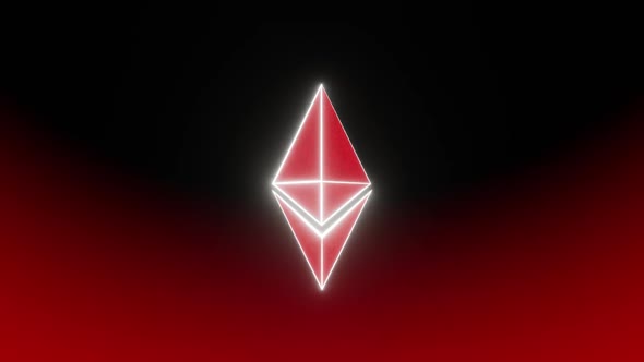 Red Signal Of Rotated Ethereum Indicator In Crypto Winter Vj Loop HD alt