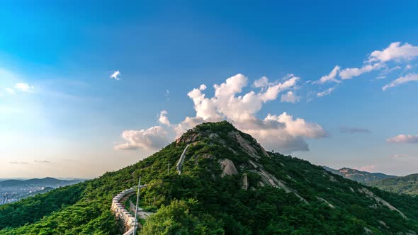 Mountain and Cloud with blue sky in Seoul  South Korea 