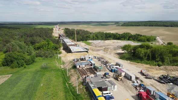 There Are Cargo Works On Construction Of The Highway alt