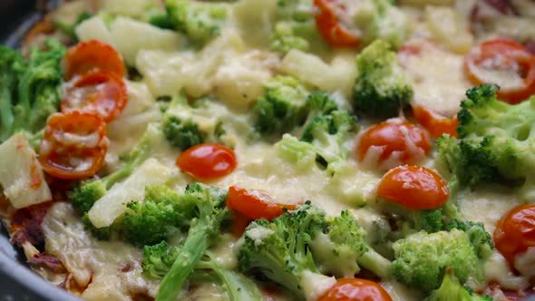 fresh homemade veggie pizza with vegetables