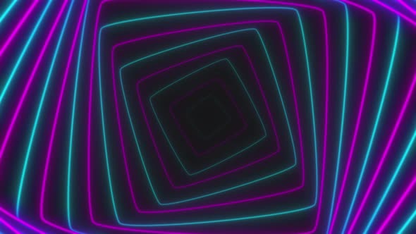 Neon Rounded Square Tunnel Loop Blue and Purple alt