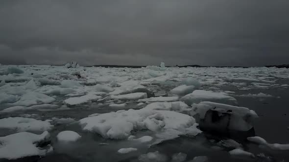 Aerial iceberg contrasted sea