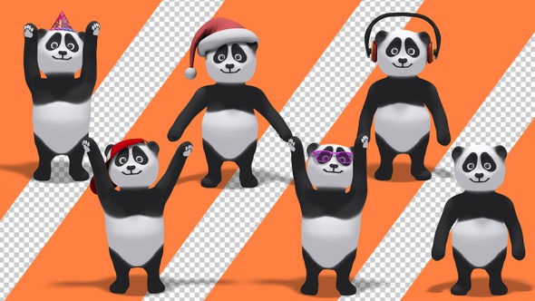 Panda Bear - Hands Up And Waving Hello (6-Pack)