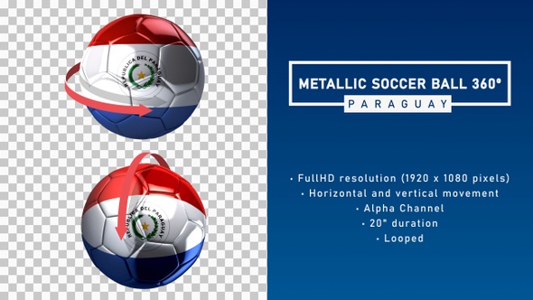 Metallic Soccer Ball 360º - Paraguay