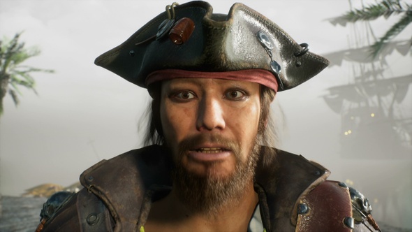 A talking pirate's head