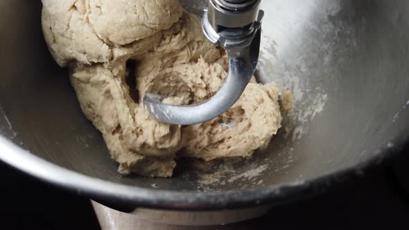 Dough kneading machine is kneading dough