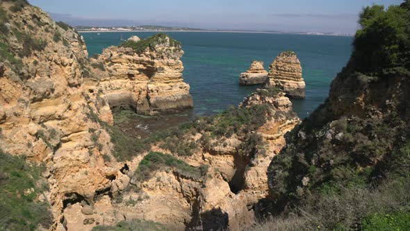 High angle of a rocky shore alt