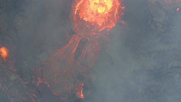 Beautiful top down view of a volcanic crater alt