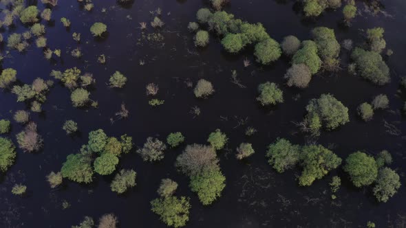 Aerial Drone Footage of High Water in Spring Time