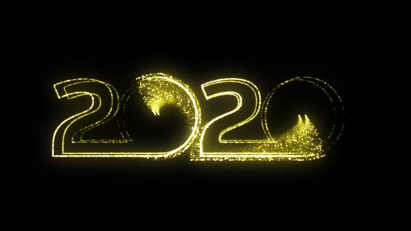Happy New Year 2020 Gold Sign