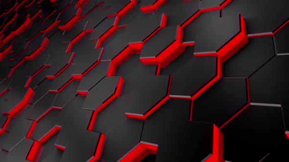 Red Hexagons Background alt