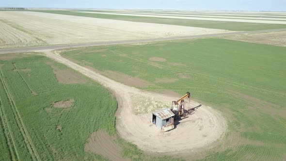 Aerial view of farmlands on Eastern Plains in the Spring. alt