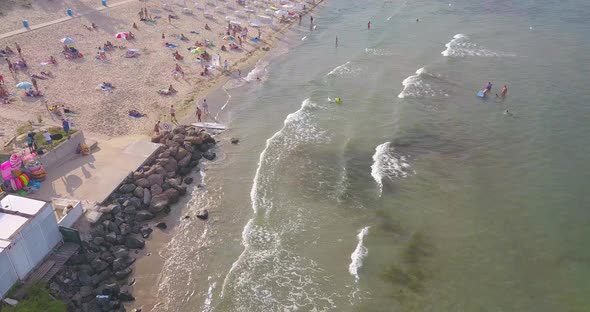 Dron Aerial Video of the Sandy Beach Bulgaria