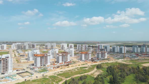 Aerial Shot At a New Neighbourhood's At Neve Sharon District At Netivot alt