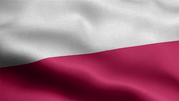 Poland Flag Seamless Closeup Waving Animation alt